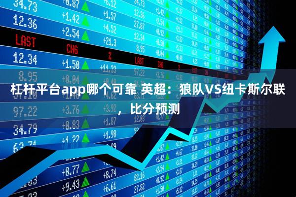 杠杆平台app哪个可靠 英超：狼队VS纽卡斯尔联，比分预测