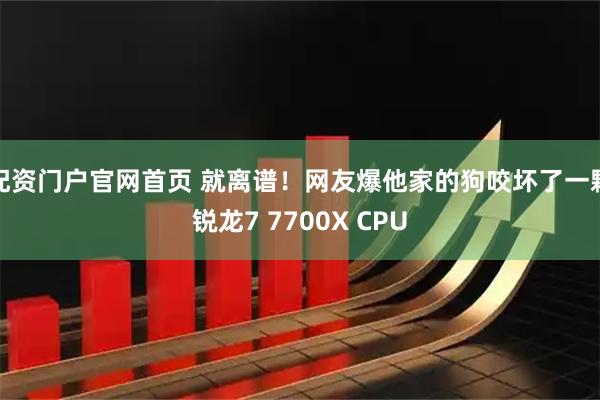 配资门户官网首页 就离谱！网友爆他家的狗咬坏了一颗锐龙7 7700X CPU